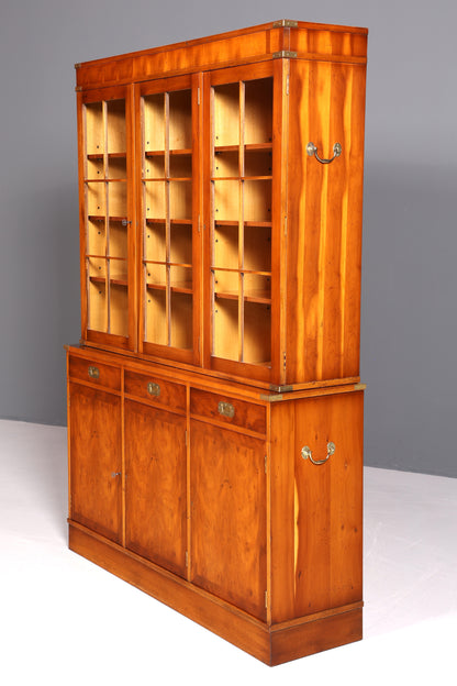 Wunderschöner Maritimer Vitrinenschrank Englischer Schrank echt Holz Bibliothek Englische Anrichte