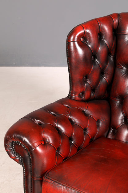 G582 Finish Original Chesterfield Ohrenbacken Sessel Englisch Leder Herrensessel UK Armlehnsessel (Kopie)
