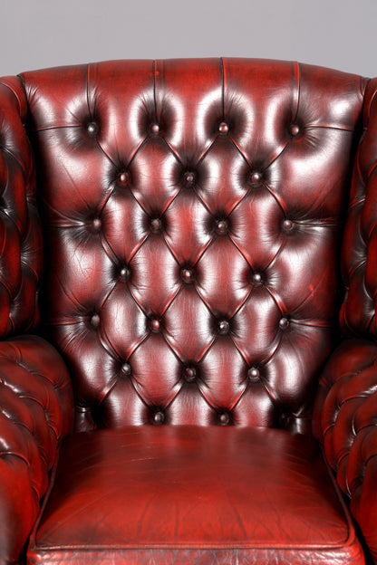 G582 Finish Original Chesterfield Ohrenbacken Sessel Englisch Leder Herrensessel UK Armlehnsessel (Kopie)