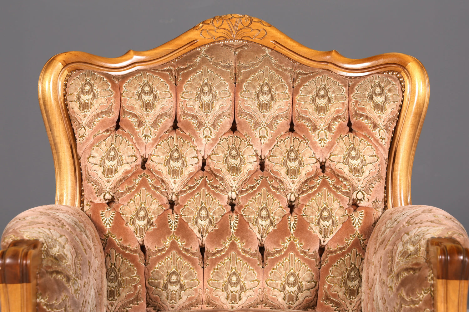 Edler Chippendale Armlehnsessel Barock Stil Sessel Samt Stoff Armchair Antik 1 von 2
