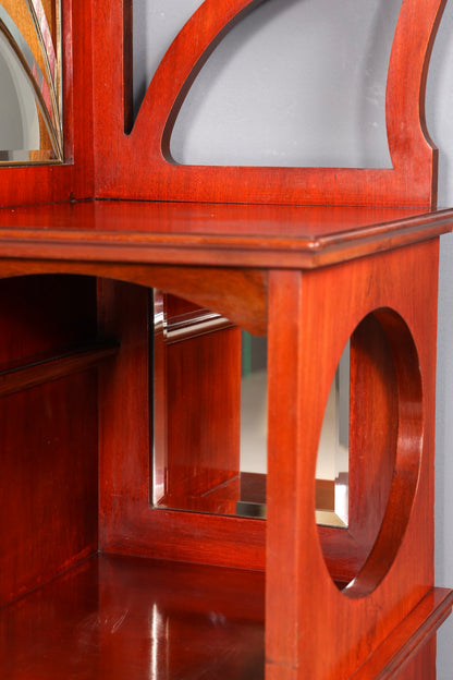 Filigraner Jugendstil Schrank um 1910 echt Holz Vertiko Vitrine Antik Regal Glasvitrine