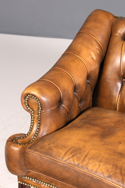 Wunderschönes seltenes Original Chesterfield Sofa 2-Sitzer Couch England Polstersofa
