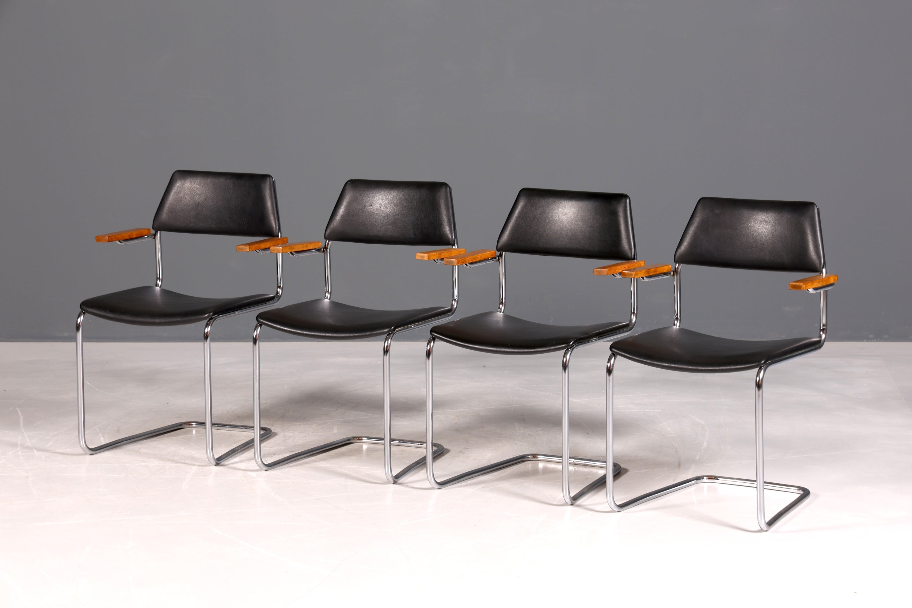 F957 Finish cm 4x Schlichte Mid Century Stühle Retro Stuhlset Danish Design Küchenstühle Esszimmer Stühle