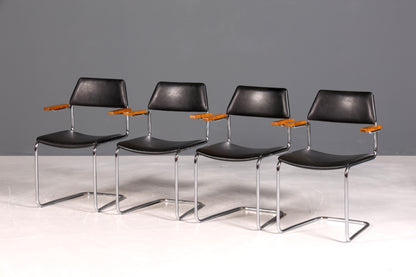 F957 Finish cm 4x Schlichte Mid Century Stühle Retro Stuhlset Danish Design Küchenstühle Esszimmer Stühle