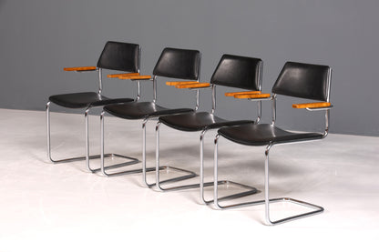 F957 Finish cm 4x Schlichte Mid Century Stühle Retro Stuhlset Danish Design Küchenstühle Esszimmer Stühle