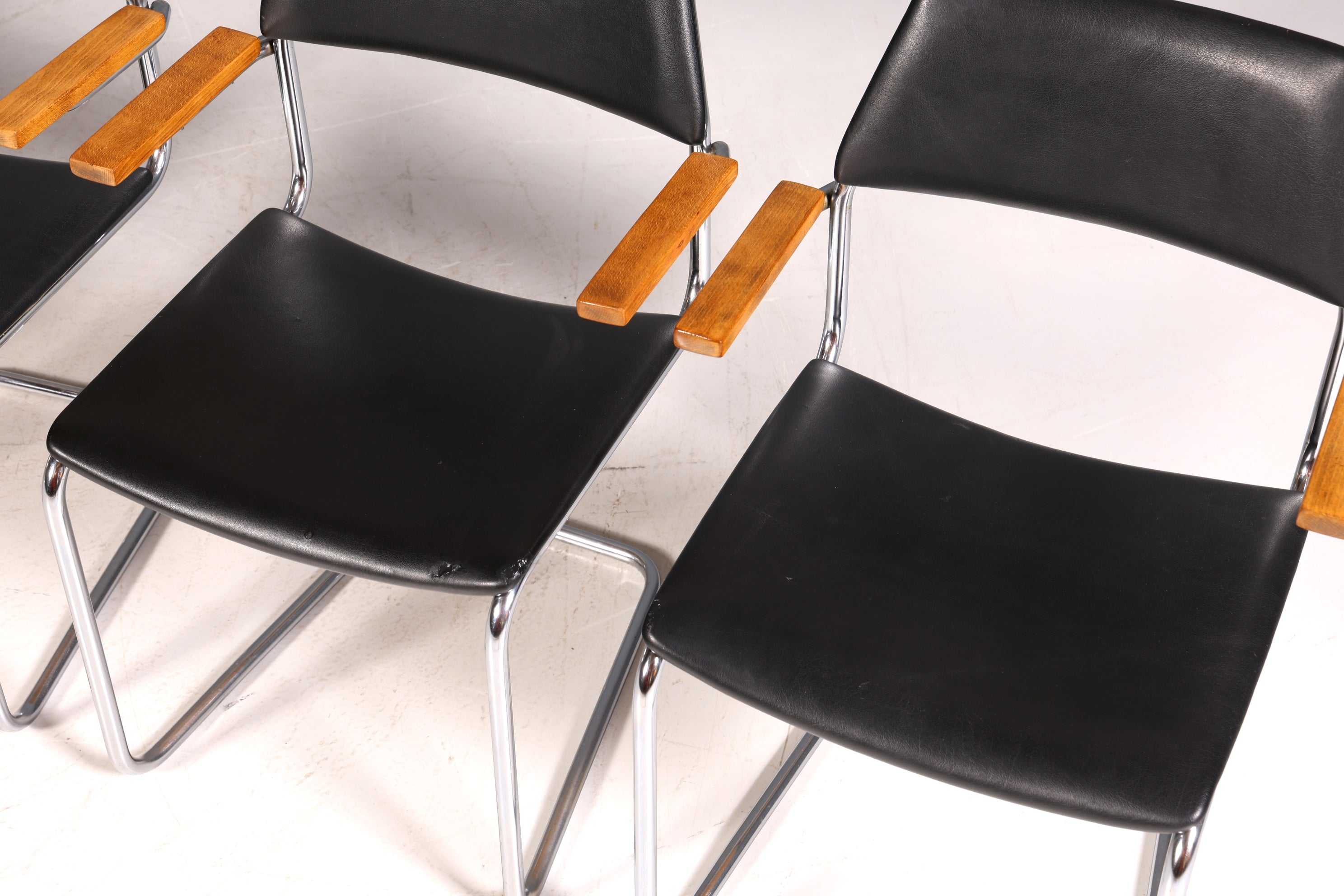 F957 Finish cm 4x Schlichte Mid Century Stühle Retro Stuhlset Danish Design Küchenstühle Esszimmer Stühle