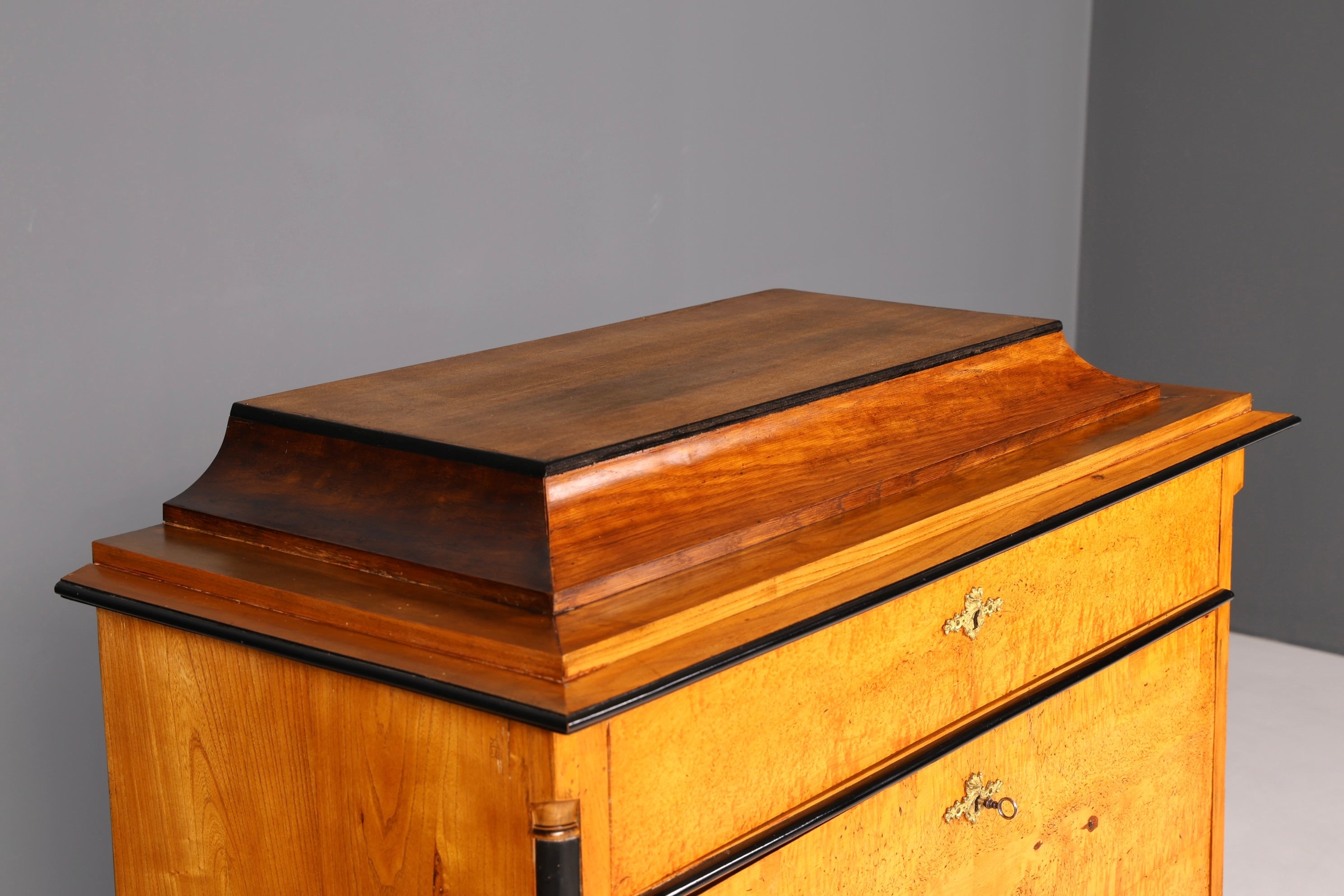 G614 Finish Cm Stilvoller Biedermeier Sekretär Louis Philippe Vertiko Antik Kommode Schreibkommode Office Desk (Kopie)