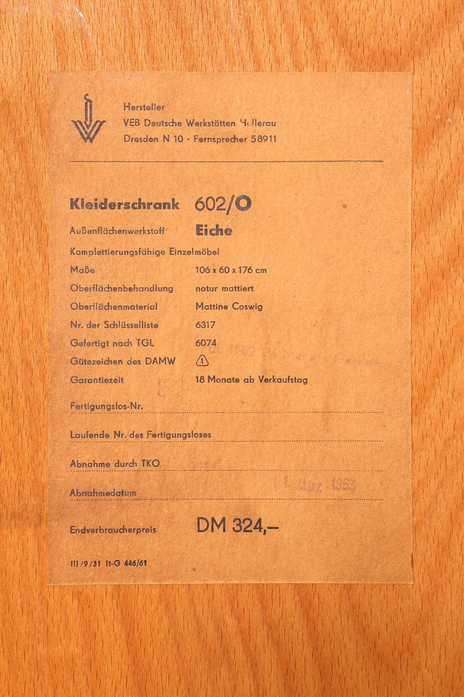 G615 Finish cm Traumhafter Mid Century Kleiderschrank Vintage Schrank Retro Wäscheschrank (Kopie)