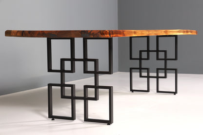 Einzigartiger Epoxidharz Tisch 258-90cm massiv Holz Nussbaum Esszimmer Tisch River Table Küchentisch Esstisch