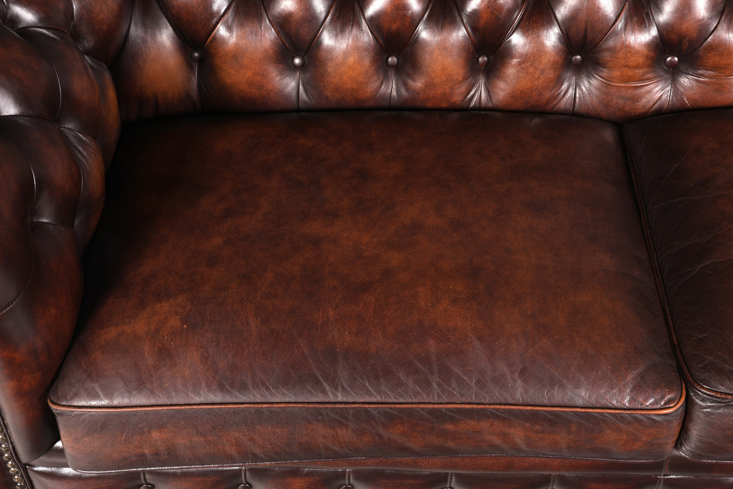 F965 Finish cm Wunderschönes Original Chesterfield 2er Sofa Englisch Oxblood Leder 2- Sitzer Couch