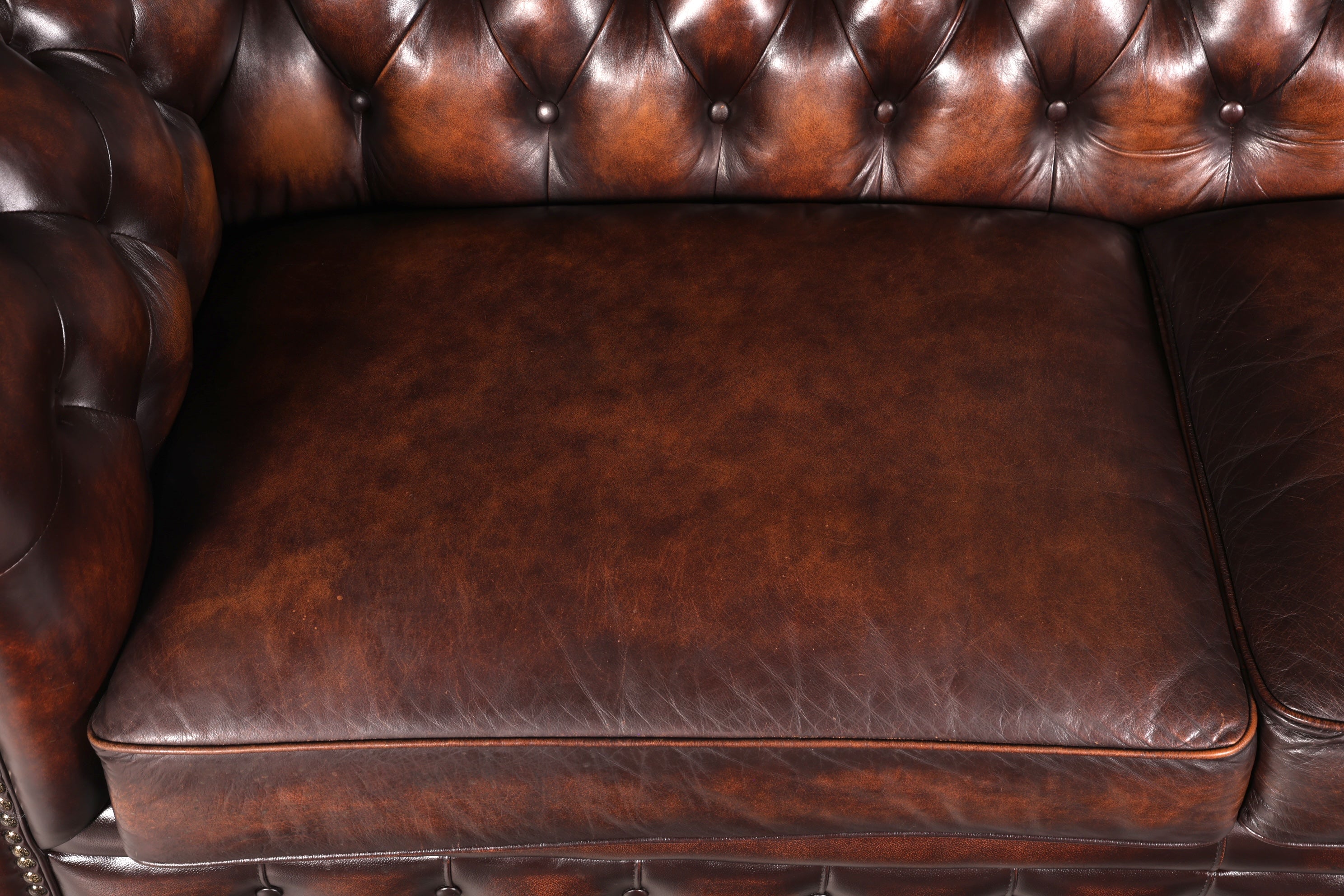 F965 Finish cm Wunderschönes Original Chesterfield 2er Sofa Englisch Oxblood Leder 2- Sitzer Couch