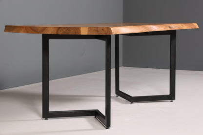 Beeindruckender Nussbaum Tisch 180cm-95cm Esszimmer Tisch Baumkanten Platte massiv Holz Küchentisch