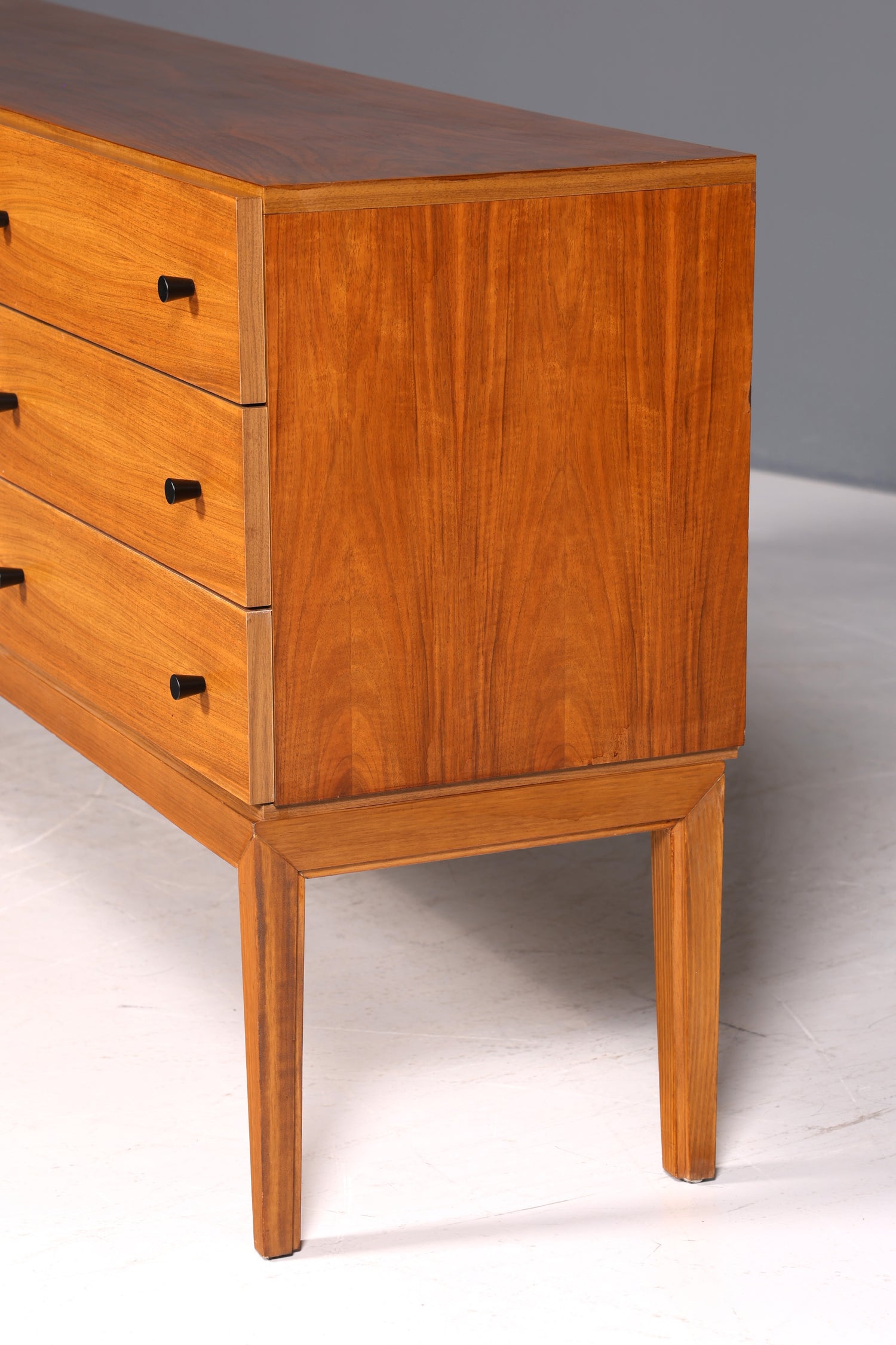 F969 Finish cm Schlichtes Mid Century Sideboard Vintage TV Kommode 60s Schrank Longboard Retro Lowboard