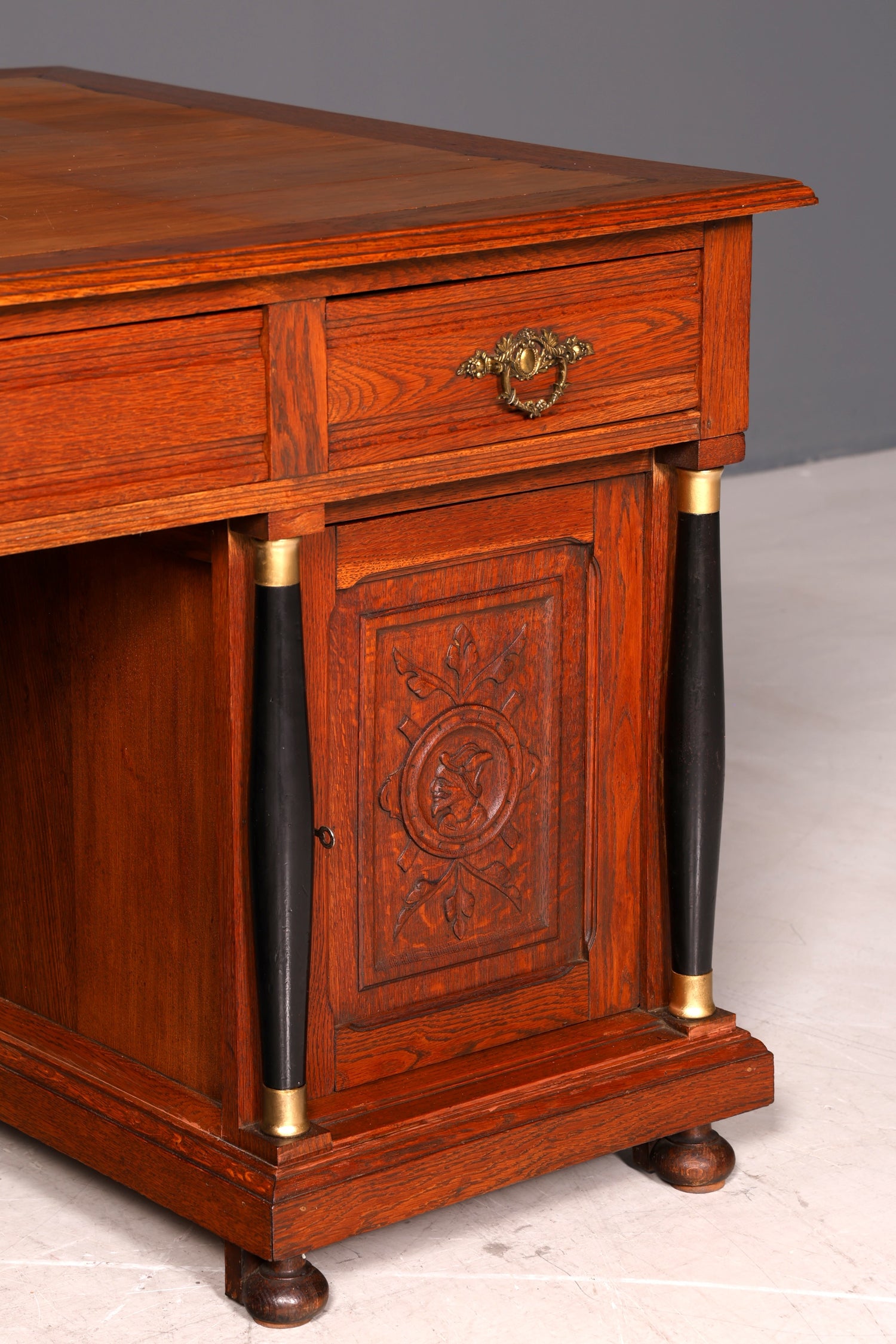 Traumhafter Gründerzeit Schreibtisch Jugendstil Bürotisch echt Holz Antik Office Desk