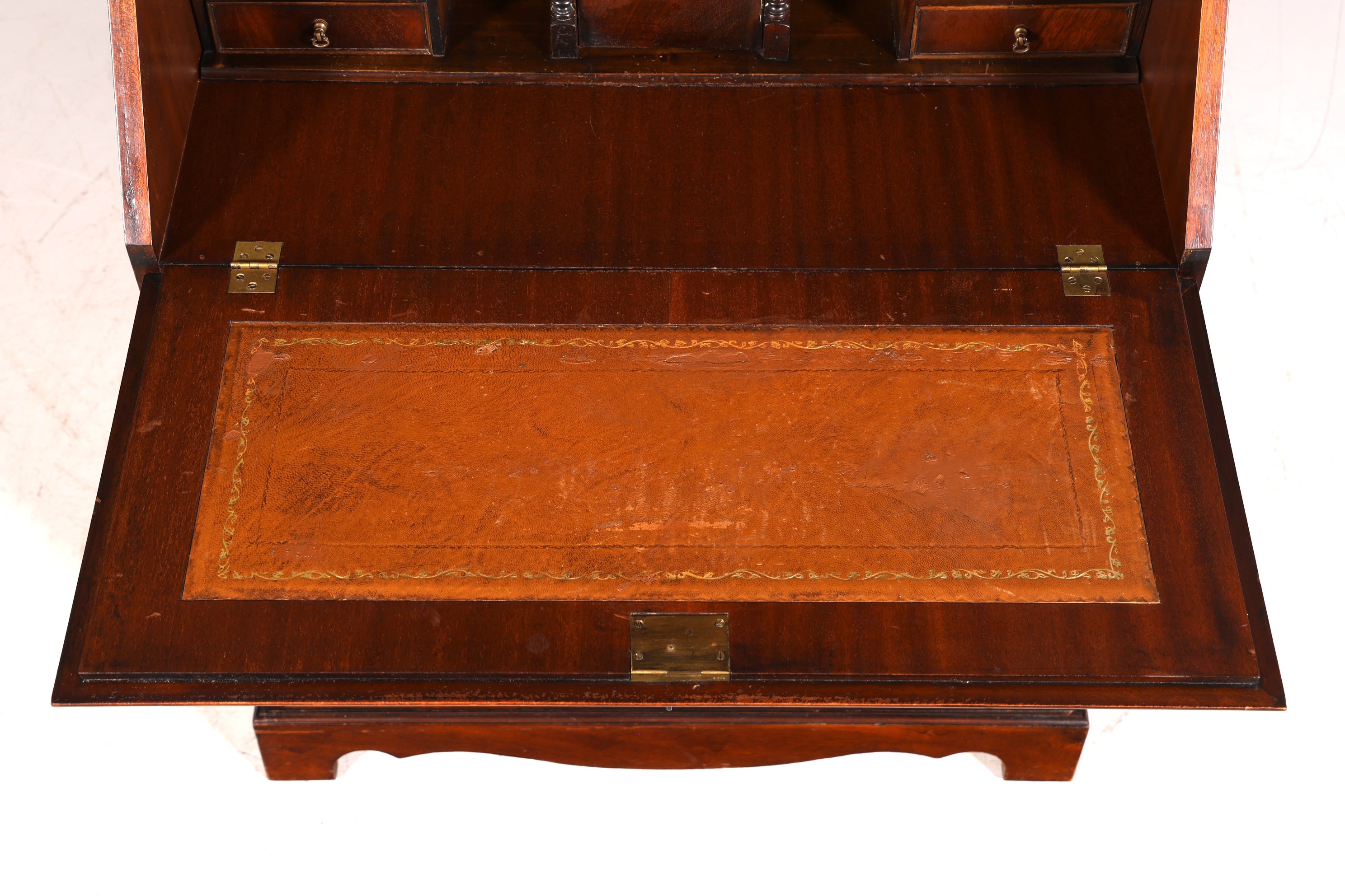 F973 Finish cm Wunderschöner Englischer Sekretär Büro Aufsatzsekretär Antik 60S Vitrinen Schrank UK