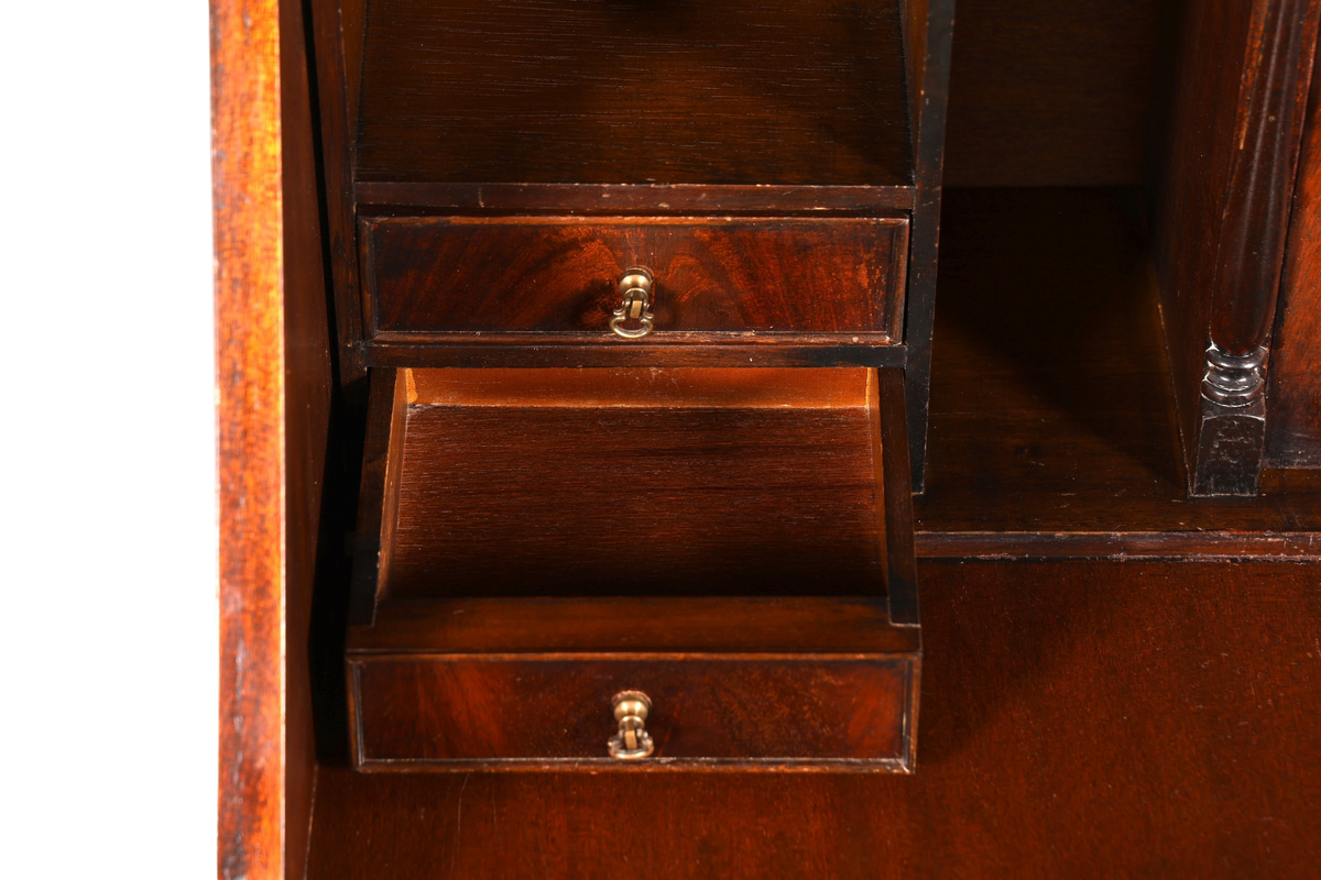 F973 Finish cm Wunderschöner Englischer Sekretär Büro Aufsatzsekretär Antik 60S Vitrinen Schrank UK