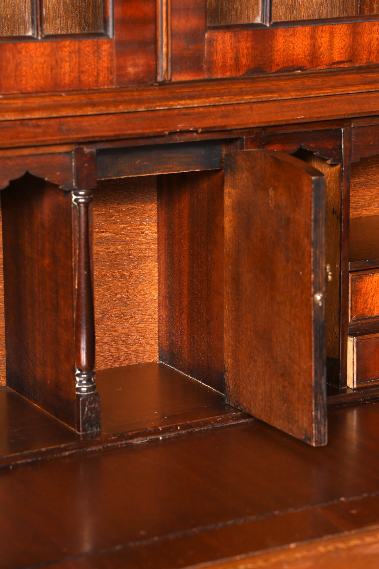 F973 Finish cm Wunderschöner Englischer Sekretär Büro Aufsatzsekretär Antik 60S Vitrinen Schrank UK