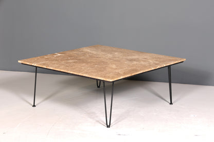Wunderschöner XXL Couchtisch mit Marmorplatte Tisch mit Hairpin Legs Ablagetisch