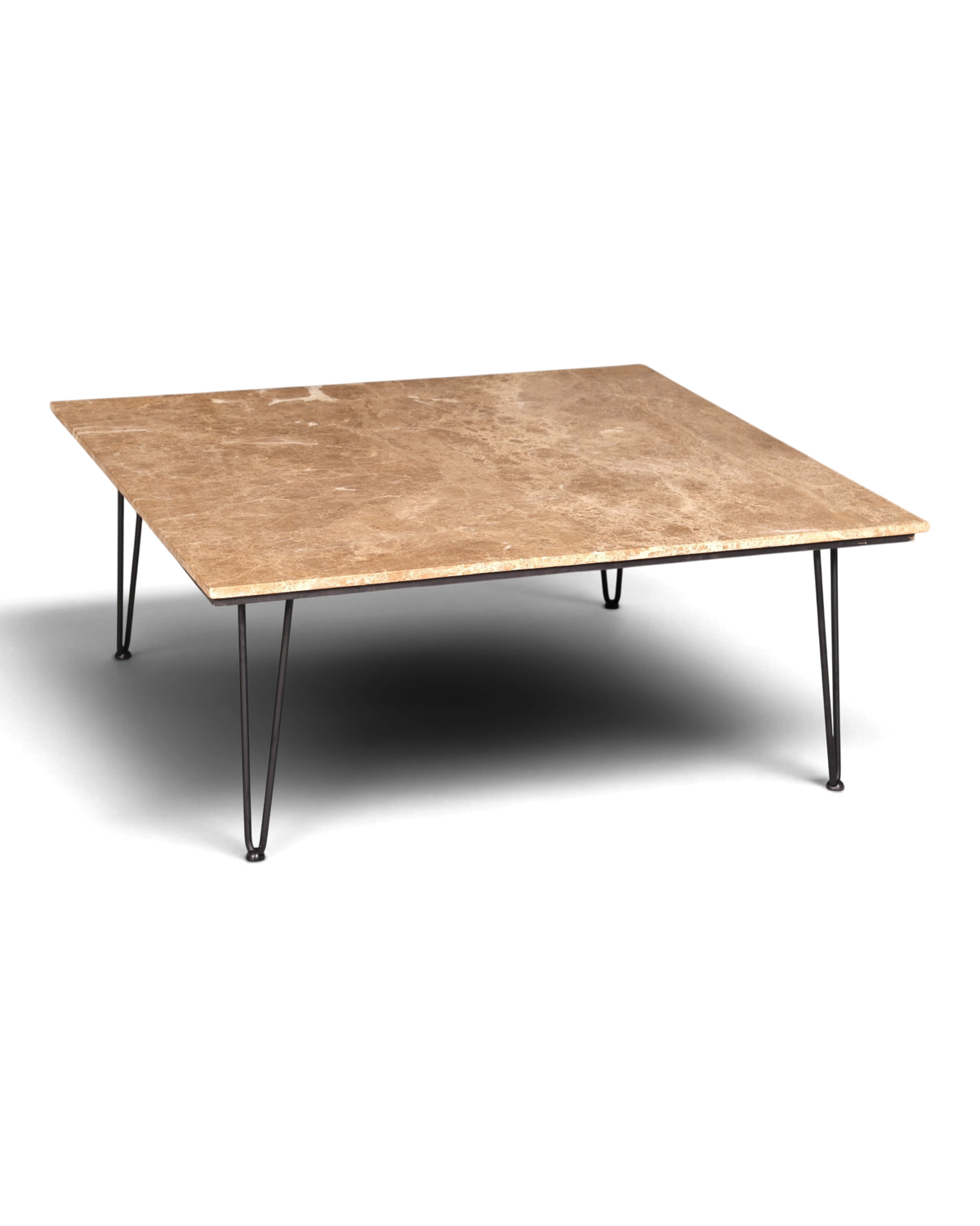 Wunderschöner XXL Couchtisch mit Marmorplatte Tisch mit Hairpin Legs Ablagetisch
