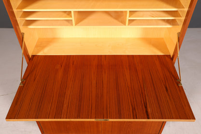 Wunderschöner Mid Century Schrank Bücherregal Vintage Sekretär Highboard Holz Regal