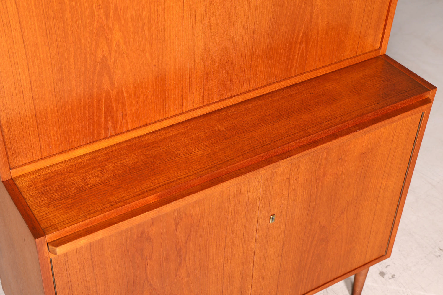 Wunderschöner Mid Century Schrank Bücherregal Vintage Sekretär Highboard Holz Regal