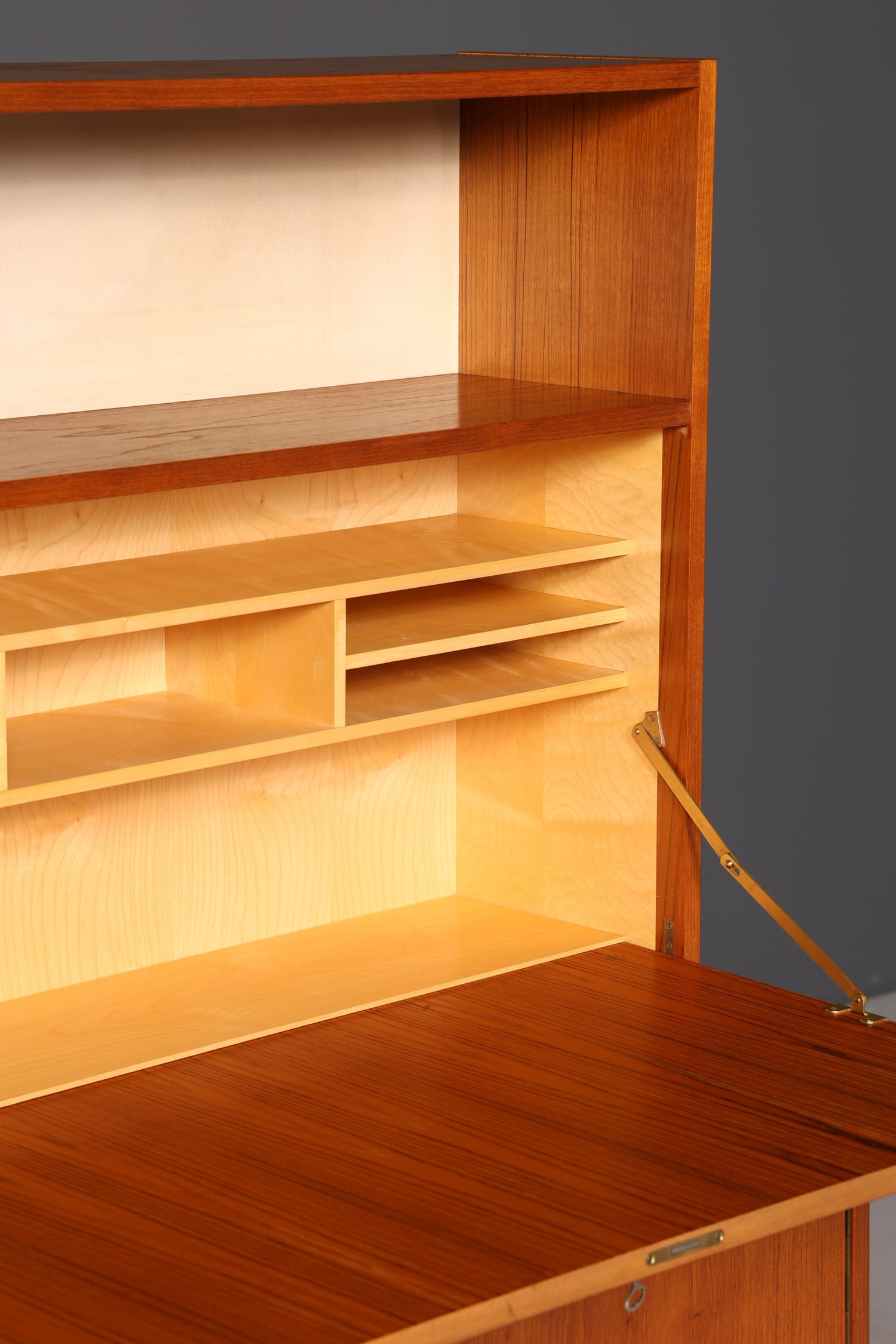 Wunderschöner Mid Century Schrank Bücherregal Vintage Sekretär Highboard Holz Regal
