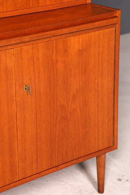 Wunderschöner Mid Century Schrank Bücherregal Vintage Sekretär Highboard Holz Regal