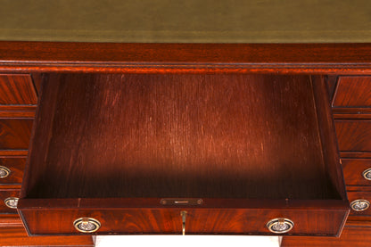 Wunderschöner Englischer Schreibtisch Mahagoni Bürotisch Englisch Desk Leder Auflage
