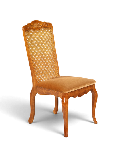 F987 Finish cm 4x Original Chippendale Stuhl Vintage Korbgeflecht Küchenstuhl Samt Stuhl