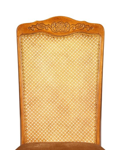 F987 Finish cm 4x Original Chippendale Stuhl Vintage Korbgeflecht Küchenstuhl Samt Stuhl