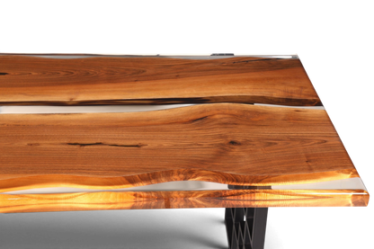 Einzigartiger Epoxidharz Tisch 180-90cm Nussbaum Esszimmer Tisch River Table
