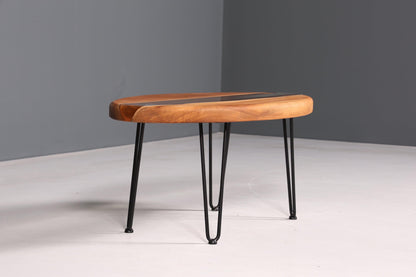 Einzigartiger Ovaler Epoxidharz Couchtisch Nussbaum River Coffee Table Wohnzimmer Tisch