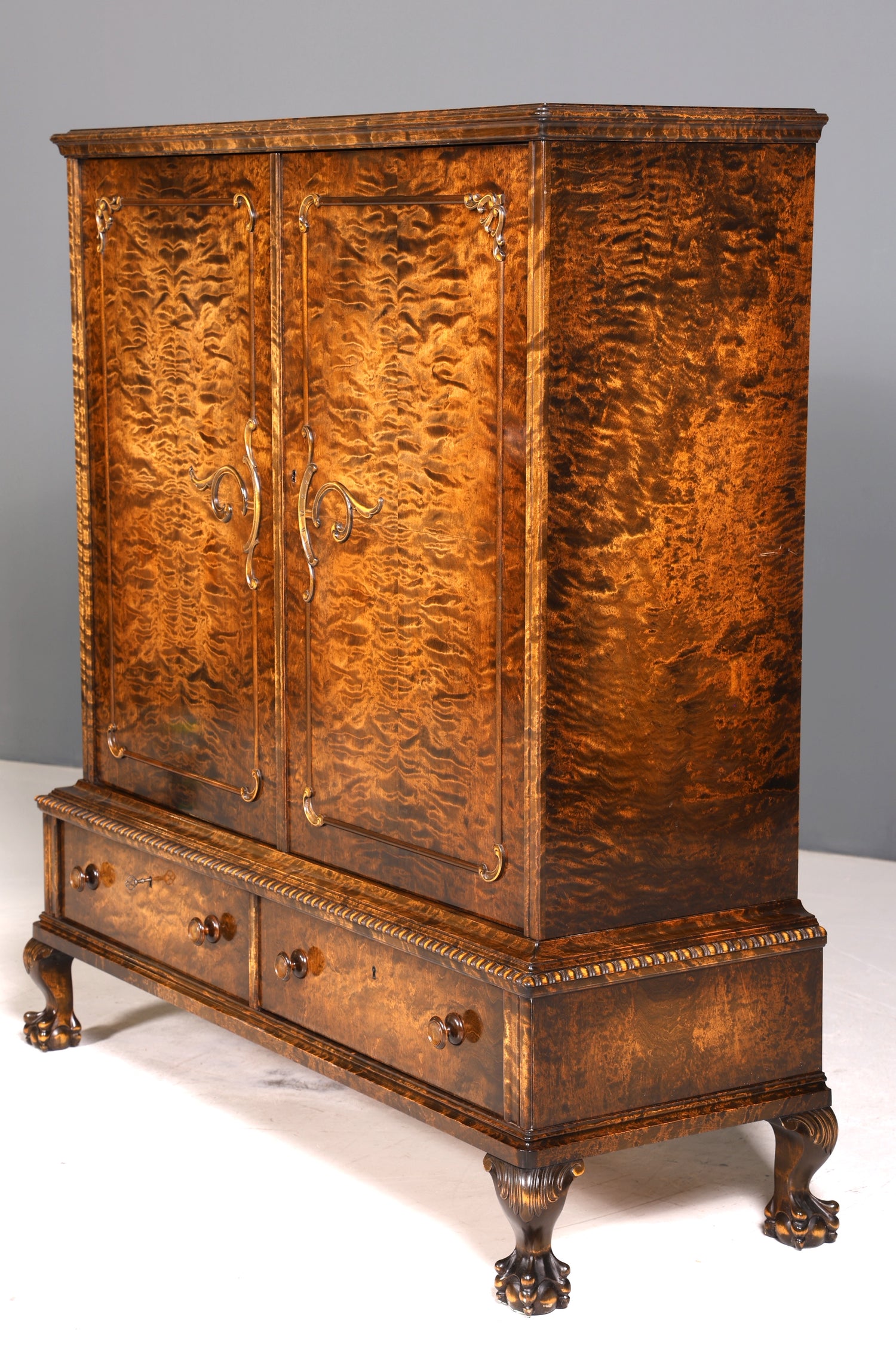 Traumhaftes Chippendale Schrank Barock Stil Highboard Vertiko Wäscheschrank Aktenschrank Antik 50s 60s