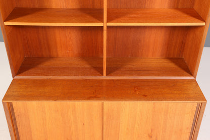 Schlichtes Mid Century Bücherregal Danish Design Schrank Retro Kommode Schiebetür Regal Vintage