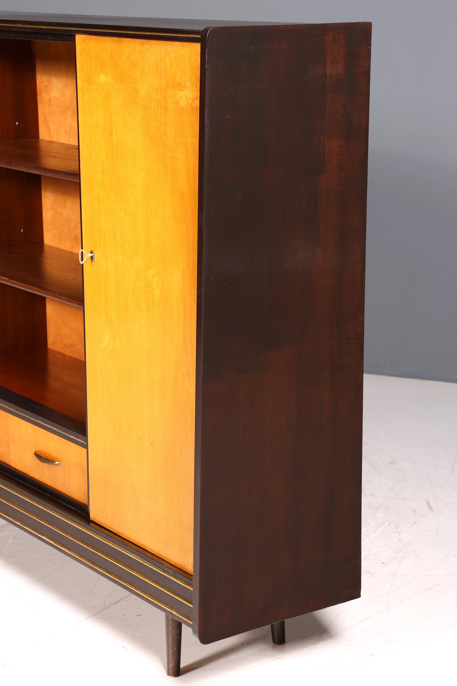 Wunderschöner Mid Century Schrank 60er Jahre Bücherregal Aktenschrank Rockabilly Wäscheschrank Regal Highboard