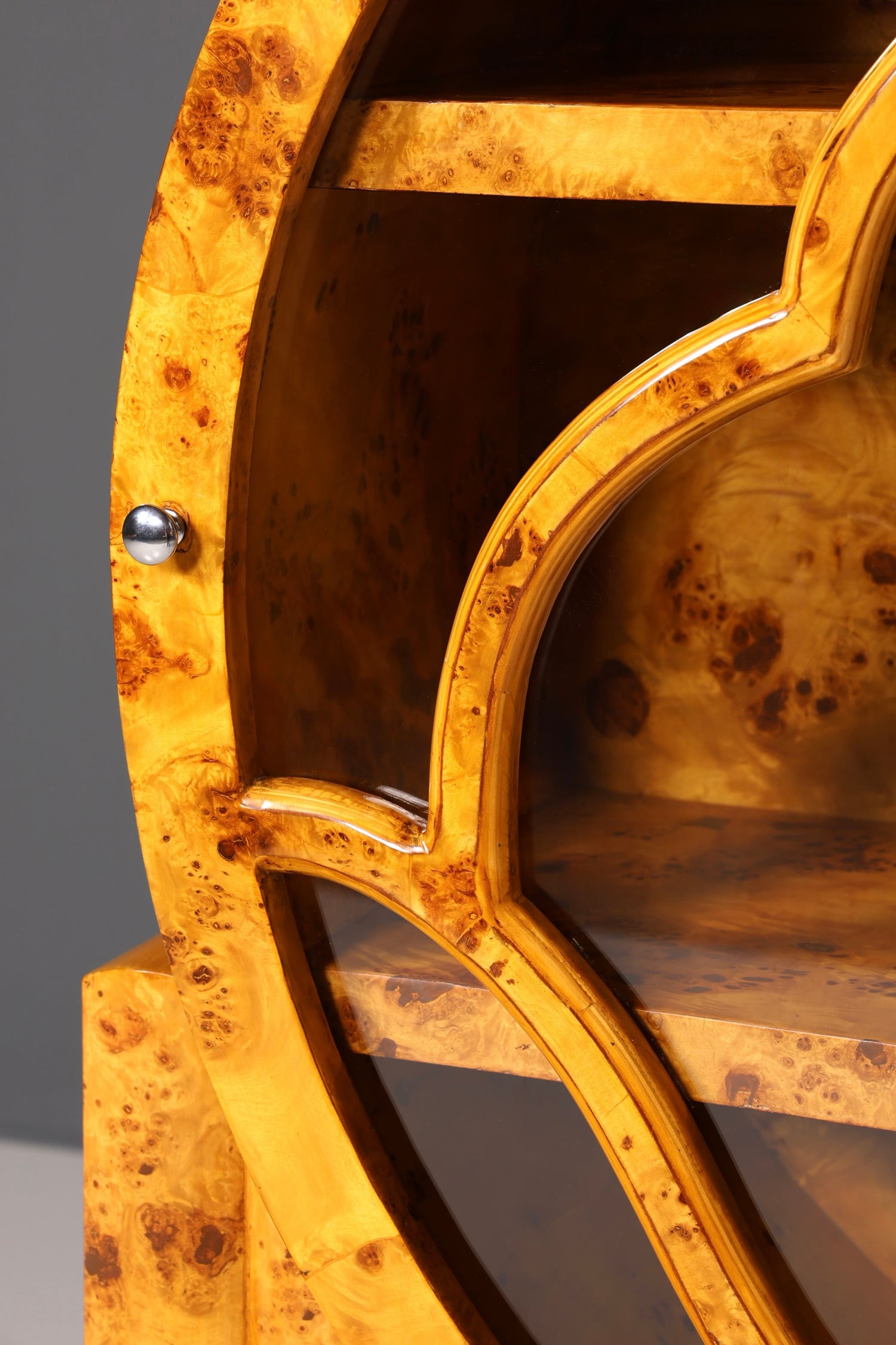 Beeindruckende Art Deco Design Vitrine Bücherregal Kult Regal Bookshelf Buchablage Regal Glasschrank