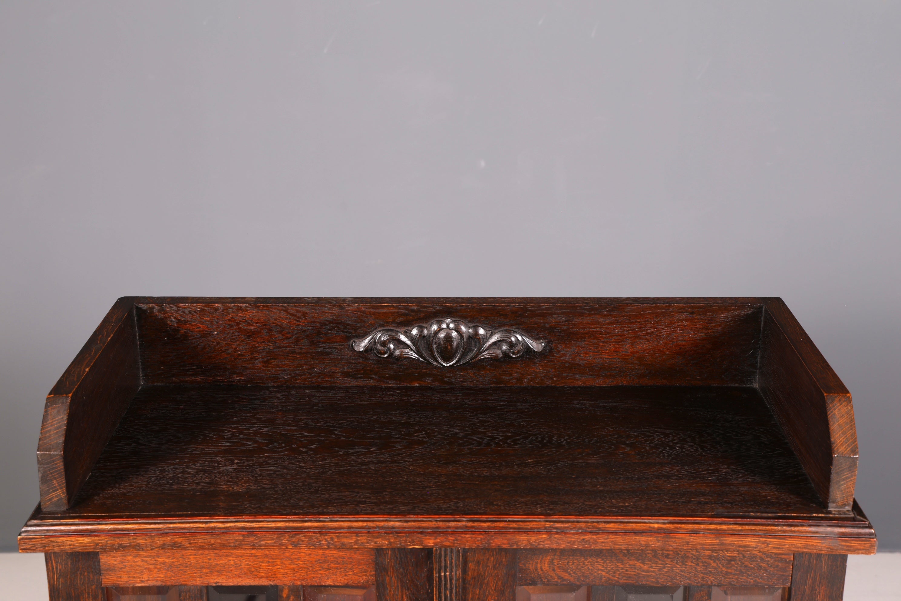 Traumhafte Jugendstil Vitrine Eiche Antik Bücherschrank Geschirrschrank Vitrinenschrank Massivholz Vintage