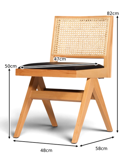 Sehr Edler Korbgeflecht Stuhl "Vienna Wood"  Bauhaus Relax Esszimmer Stuhl Lounge Chair Küchenstuhl
