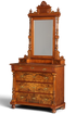 Edle Louis Philippe Kommode mit Spiegelaufsatz Gründerzeit Frisierkommode Holz Schrank Antik Flurschrank um 1880