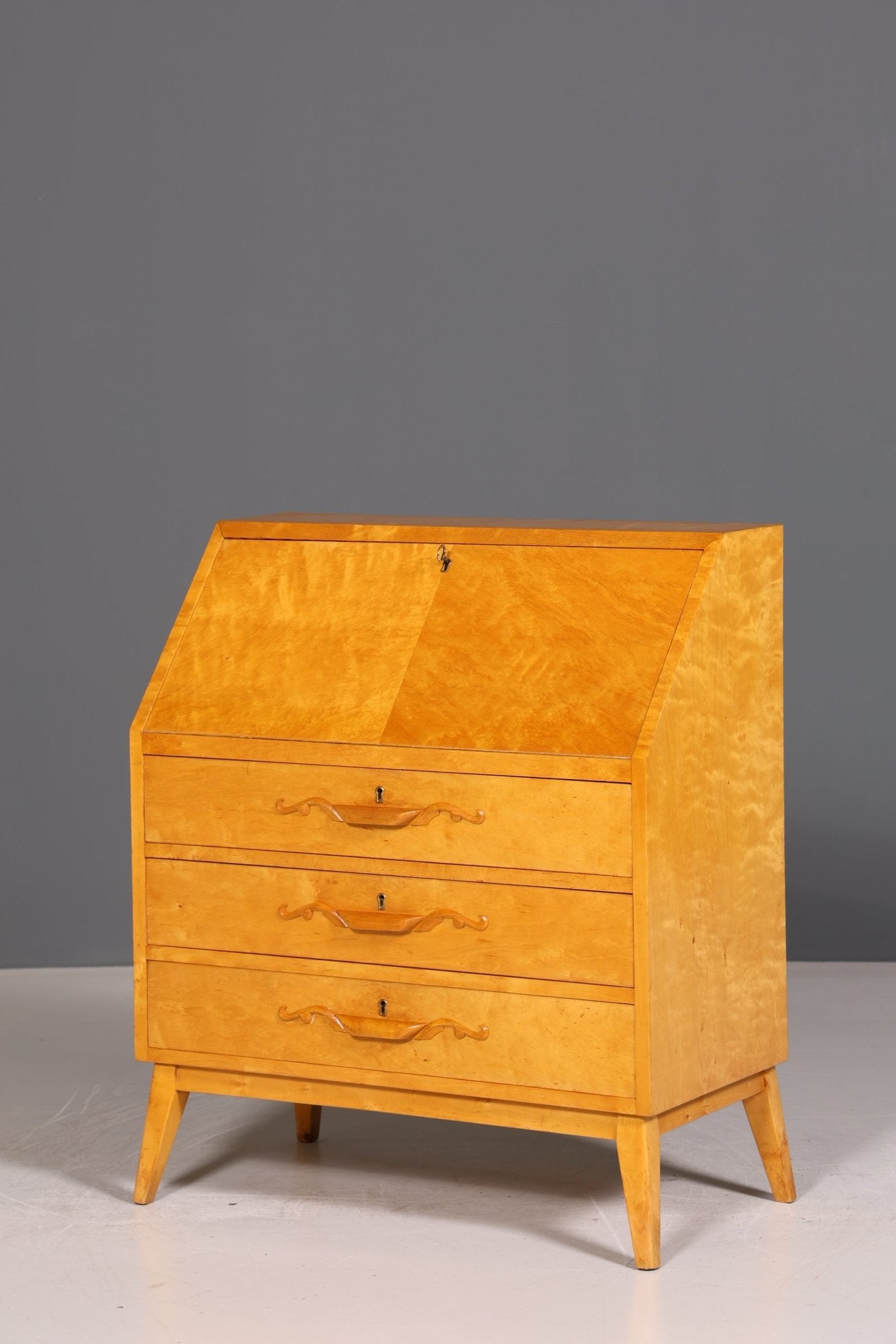 Edler Sekretär um 1930 Büro Kommode Kirschholz Sekretär Schreibtisch Kommode