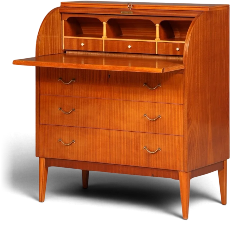 Mid-century roll-top writing desk