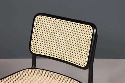 Freischwinger Stuhl &amp;quot;Milano&amp;quot; Made in Italy Schwarz Korbgeflecht Stuhl Wippstuhl Wiener Geflecht Küchenstuhl Sekretär Stuhl