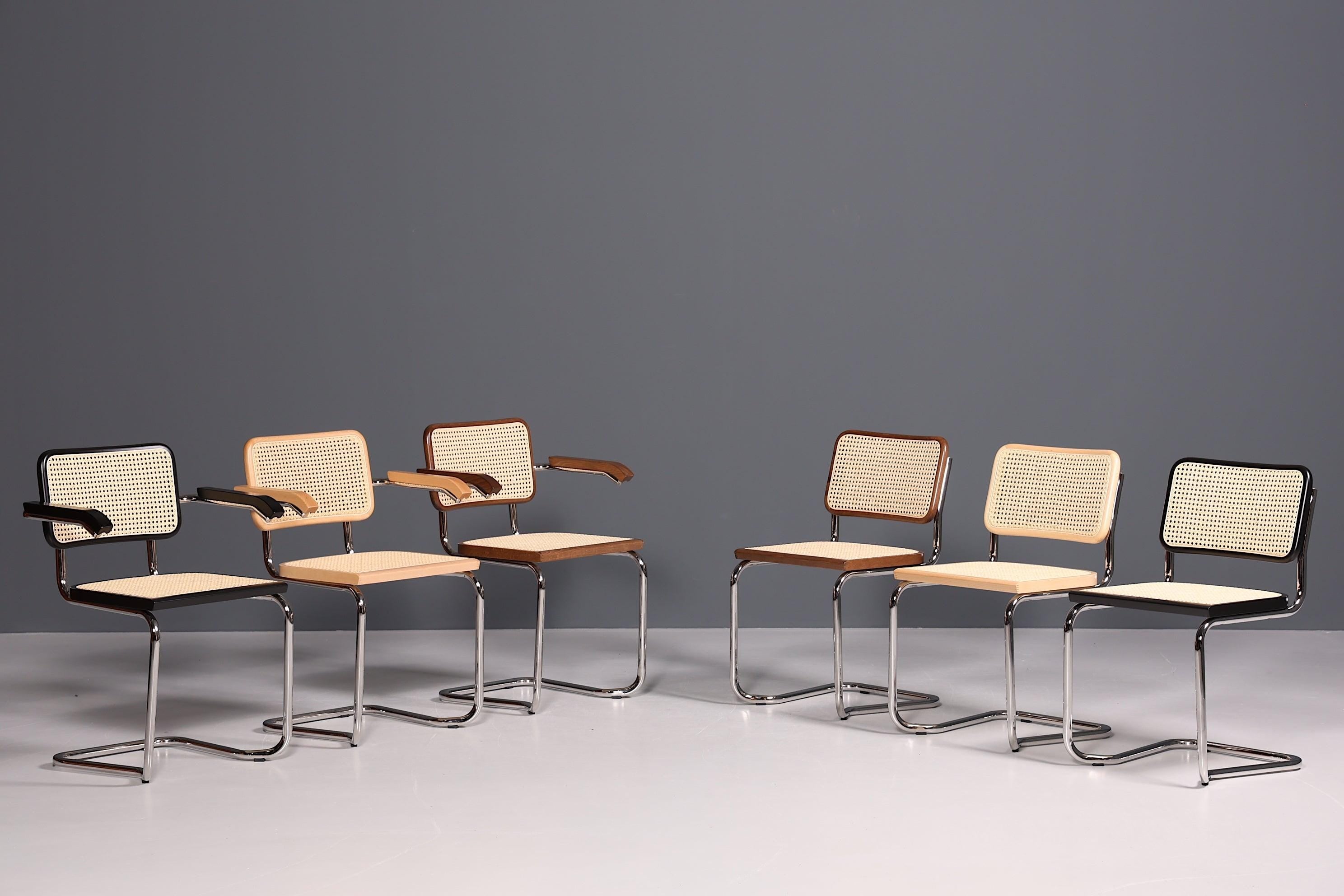 Korbgeflecht Freischwinger Armlehnstuhl &amp;quot;Milano&amp;quot; Made in Italy Beige Wippstuhl Sekretär Stuhl Esszimmer Stuhl