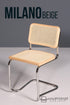 Korbgeflecht Freischwinger Stuhl "Milano" Made in Italy Beige Wippstuhl Küchenstuhl Esszimmer Stuhl