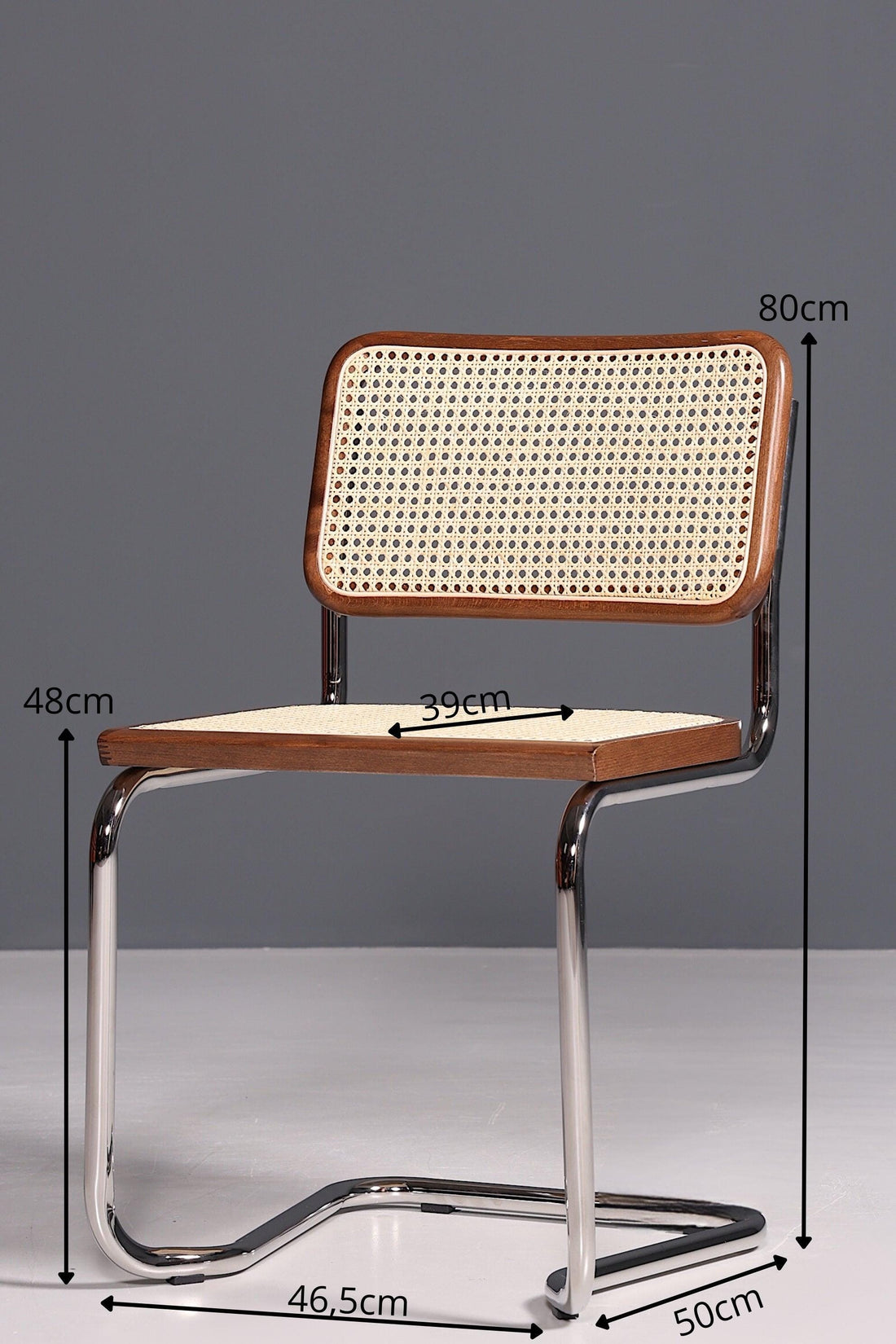Korbgeflecht Freischwinger Stuhl &amp;quot;Milano&amp;quot; Made in Italy Braun Küchenstuhl Wippstuhl Wiener Geflecht