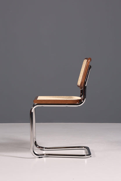 Korbgeflecht Freischwinger Stuhl &amp;quot;Milano&amp;quot; Made in Italy Braun Küchenstuhl Wippstuhl Wiener Geflecht