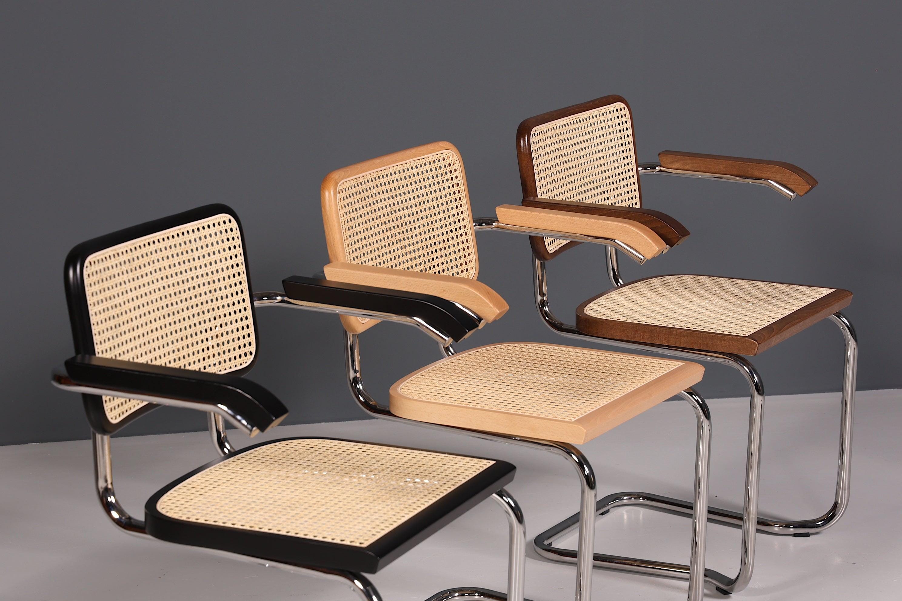 Korbgeflecht Freischwinger Stuhl &amp;quot;Milano&amp;quot; Made in Italy Braun Küchenstuhl Wippstuhl Wiener Geflecht