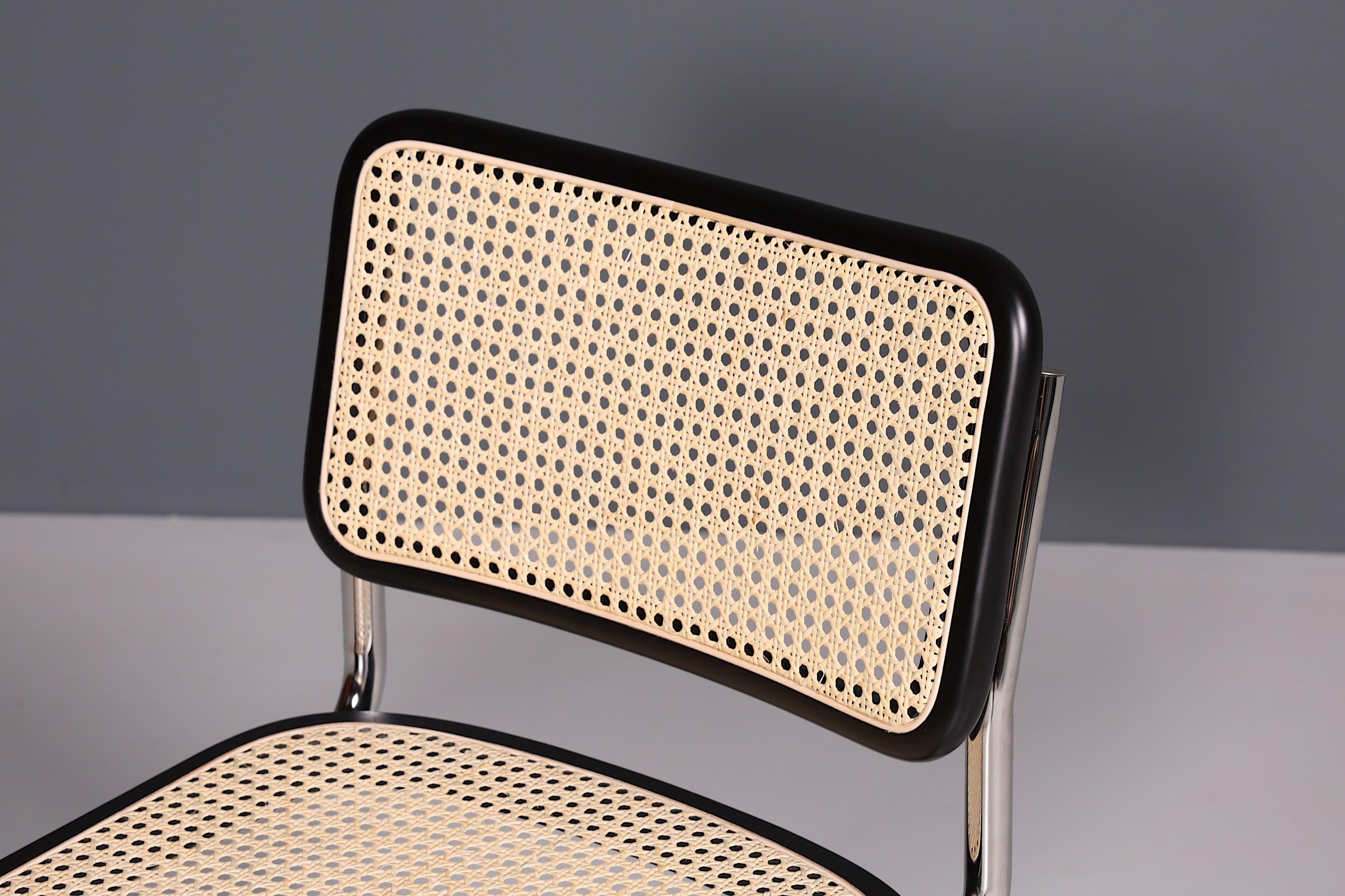 Korbgeflecht Freischwinger Stuhl &amp;quot;Milano&amp;quot; Made in Italy Schwarz Wippstuhl Esszimmer Stuhl Küchenstuhl