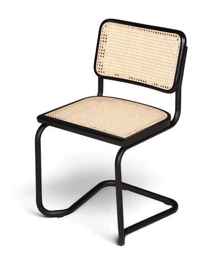 Freischwinger Stuhl &amp;quot;Milano&amp;quot; Made in Italy Schwarz Korbgeflecht Stuhl Wippstuhl Wiener Geflecht Küchenstuhl Sekretär Stuhl
