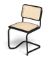 Freischwinger Stuhl "Milano" Made in Italy Schwarz Korbgeflecht Stuhl Wippstuhl Wiener Geflecht Küchenstuhl Sekretär Stuhl